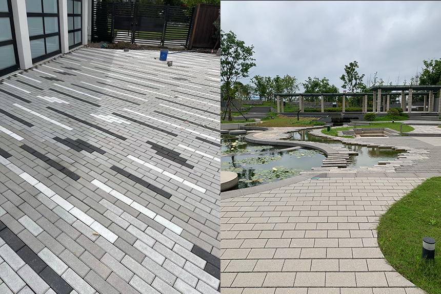 宏大PC仿石砖铺装效果